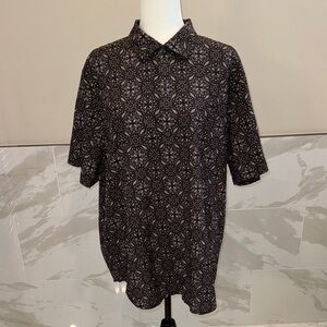 Tommy Bahama Black and Gray Patterned Shirt